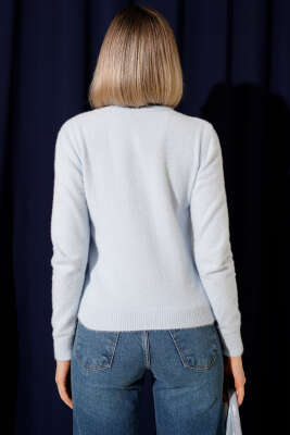 Sakallı Triko Kazak Bebe Mavi - Kadın Giyim Modelleri