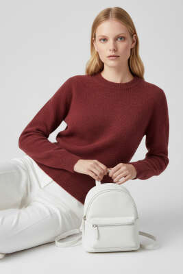 Sakallı Triko Kazak Bordo 