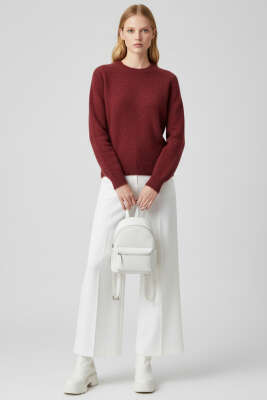 Sakallı Triko Kazak Bordo - Yılın Fırsatı