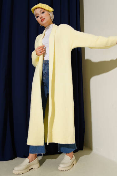 Sakallı Uzun Hırka Sarı - Hırka