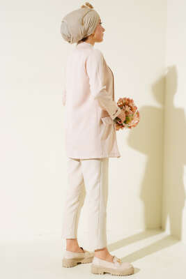 Şal Yaka Basic Ceket Bej - Yılın Fırsatı