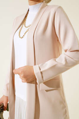 Şal Yaka Basic Ceket Bej - Yılın Fırsatı