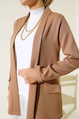 Şal Yaka Basic Ceket Camel - Yılın Fırsatı