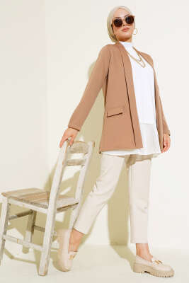 Şal Yaka Basic Ceket Camel - Yılın Fırsatı