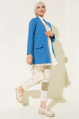 Şal Yaka Basic Ceket İndigo - Yılın Fırsatı