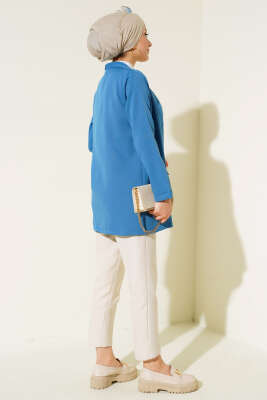 Şal Yaka Basic Ceket İndigo - Yılın Fırsatı