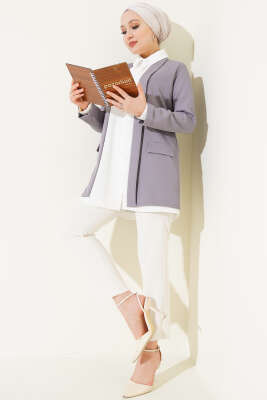 Şal Yaka Basic Ceket Kayrak Grisi - Yılın Fırsatı