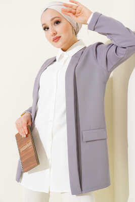 Şal Yaka Basic Ceket Kayrak Grisi 