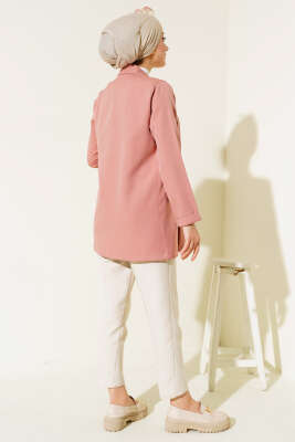 Şal Yaka Basic Ceket Pudra - Yılın Fırsatı