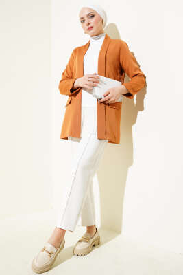 Şal Yaka Basic Ceket Taba - Yılın Fırsatı