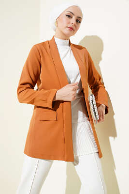 Şal Yaka Basic Ceket Taba 