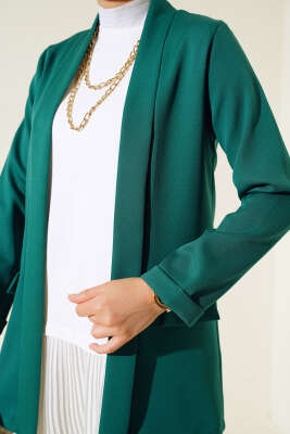 Şal Yaka Basic Ceket Zümrüt Yeşili - Yılın Fırsatı
