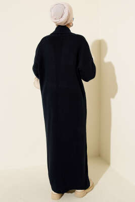 Şal Yaka Basic Uzun Triko Hırka Lacivert - Hırka