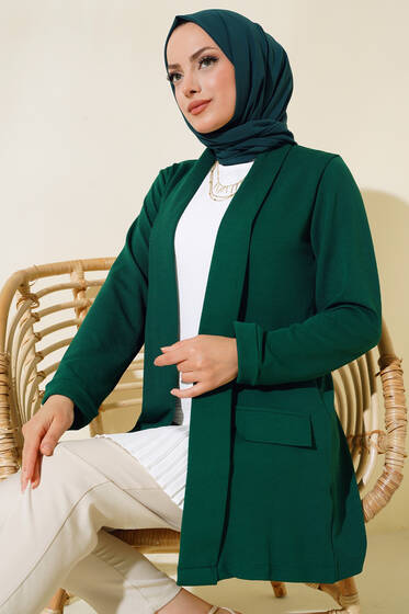 Şal Yaka Ceket Zümrüt - Ceket