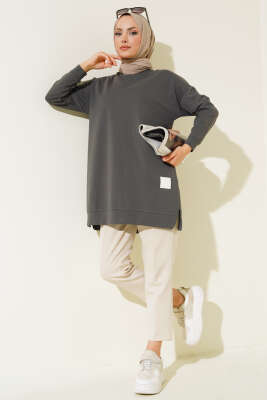 Salaş Armalı Tunik Füme - Yılın Fırsatı