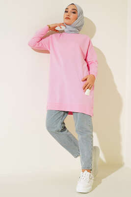 Salaş Armalı Tunik Pembe - Yılın Fırsatı