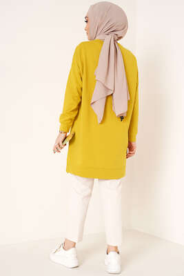 Salaş Armalı Tunik Yağ Yeşili - Yılın Fırsatı