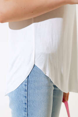 Salaş Basic T-shirt Ekru - Kadın Giyim Modelleri