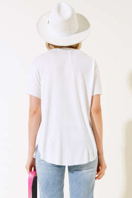 Salaş Basic T-shirt Ekru - Kadın Giyim Modelleri