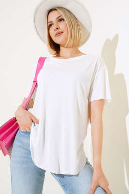 Salaş Basic T-shirt Ekru - Kadın Giyim Modelleri