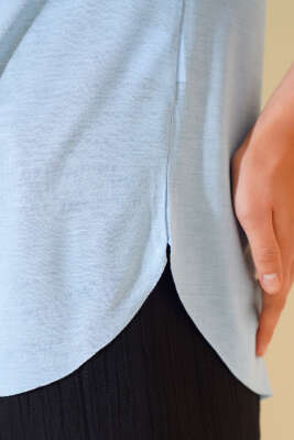 Salaş Basic T-shirt Mavi - Kadın Giyim Modelleri