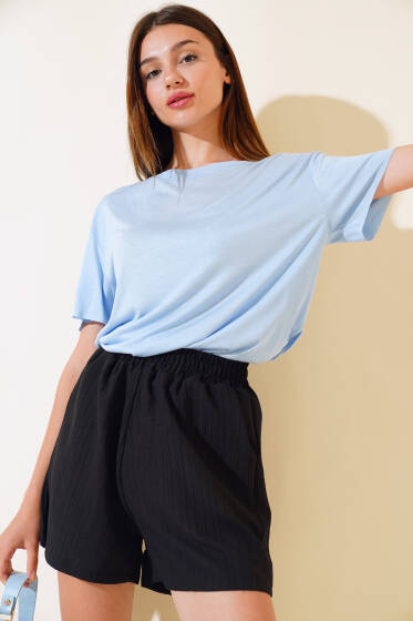 Salaş Basic T-shirt Mavi - Yeni Giyim