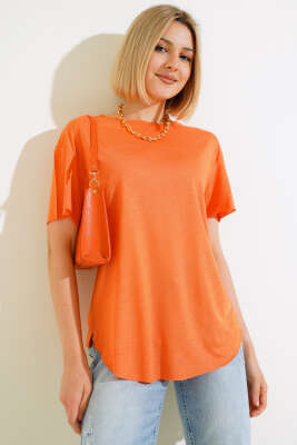 Salaş Basic T-shirt Oranj - Kadın Giyim Modelleri