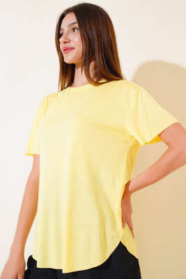 Salaş Basic T-shirt Sarı - Kadın Giyim Modelleri