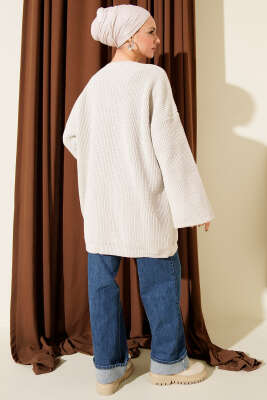 Salaş Bisiklet Yaka Simli Triko Tunik Taş - Tunik