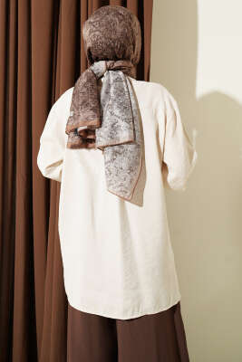 Salaş Düşük Omuz Modal Gömlek Bej - Gömlek