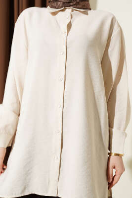 Salaş Düşük Omuz Modal Gömlek Bej - Gömlek