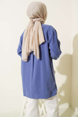 Salaş Düşük Omuz Modal Gömlek Eflatun - Gömlek