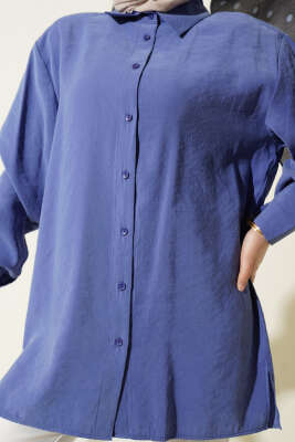 Salaş Düşük Omuz Modal Gömlek Eflatun - Gömlek