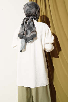 Salaş Düşük Omuz Modal Gömlek Ekru - Gömlek