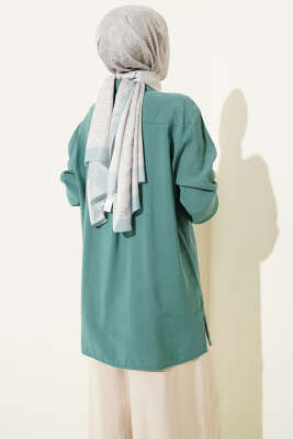 Salaş Düşük Omuz Modal Gömlek Petrol - Gömlek