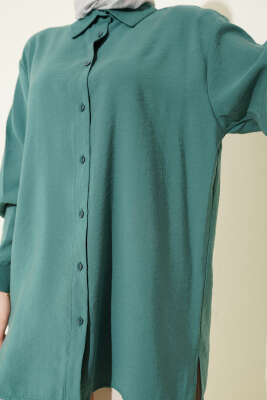 Salaş Düşük Omuz Modal Gömlek Petrol - Gömlek