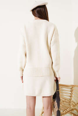 Salaş Etekli Triko İkili Takım Ekru - Kadın Giyim Modelleri