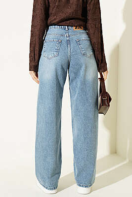 Salaş Geniş Paçalı Kot Palazzo Pantolon Açık Mavi - Kadın Giyim Modelleri