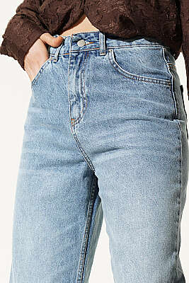 Salaş Geniş Paçalı Kot Palazzo Pantolon Açık Mavi - Kadın Giyim Modelleri