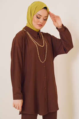 Salaş Gömlekli Bürümcük İkili Takım Kahve - İKİLİ TAKIM