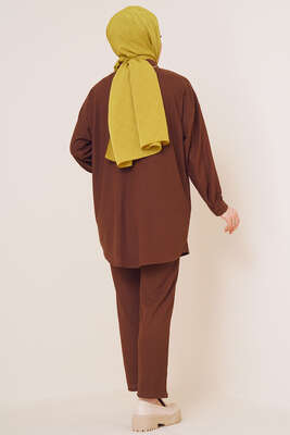 Salaş Gömlekli Bürümcük İkili Takım Kahve - İKİLİ TAKIM
