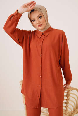 Salaş Gömlekli Bürümcük İkili Takım Kiremit - İKİLİ TAKIM