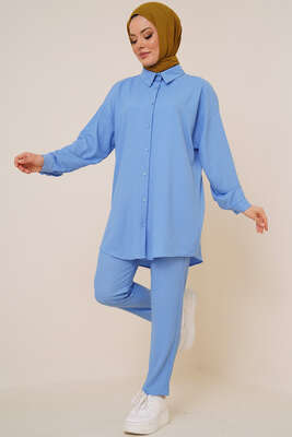 Salaş Gömlekli Bürümcük İkili Takım Mavi 