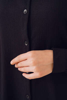 Salaş Gömlekli Bürümcük İkili Takım Siyah - İKİLİ TAKIM