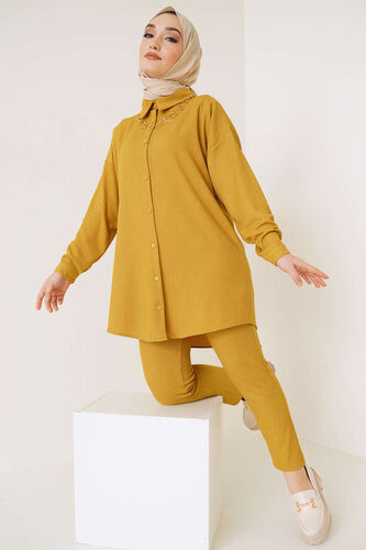 Salaş Gömlekli Bürümcük İkili Takım Yağ Yeşil 