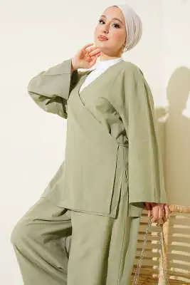 Salaş Kimono İkili Takım Çağla Yeşili - İkili Takım