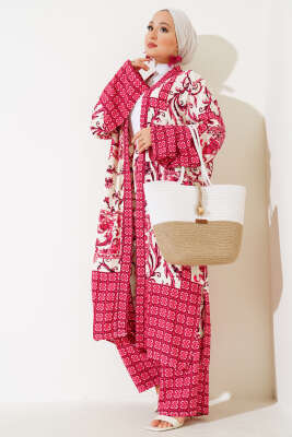 Salaş Kimono Takım Bordo - YÖNE TEKSTİL
