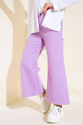 Salaş Kısa Düz Pantolon Lila - 300-500 TL Ürünler