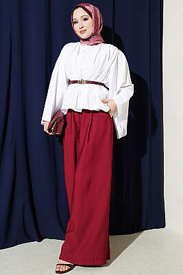 Salaş Kollu Oversize Kısa Gömlek Beyaz - Gömlek