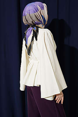 Salaş Kollu Oversize Kısa Gömlek Ekru - Gömlek